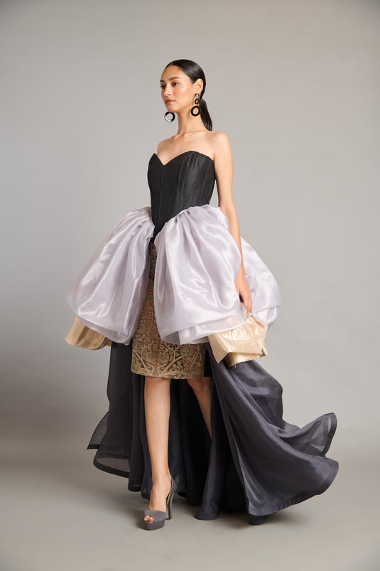 NS zari sheer bauble trail skirt