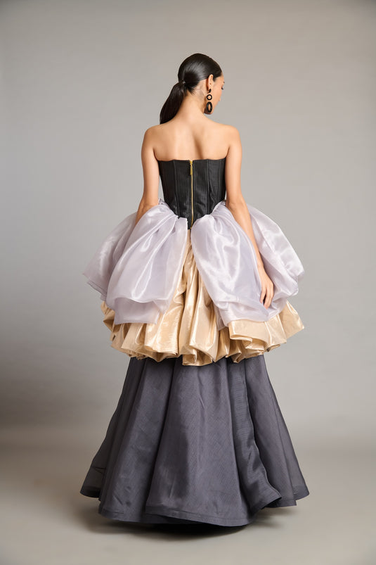 NS zari sheer bauble trail skirt