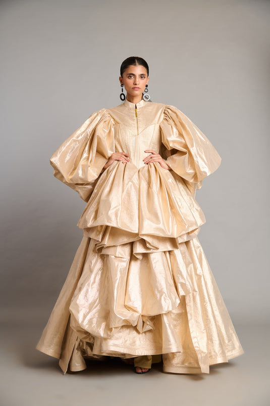 NS gold bauble layered skirt