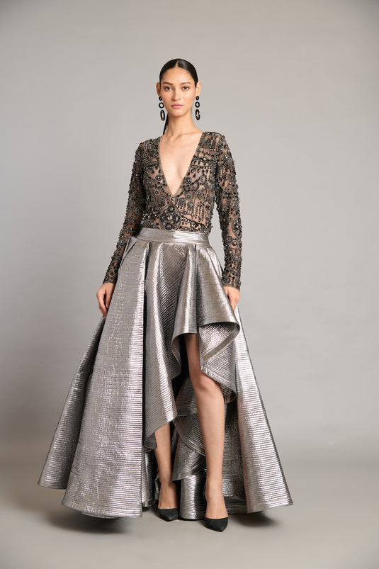 NS quilted asymmetric skirt