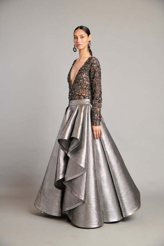 NS quilted asymmetric skirt