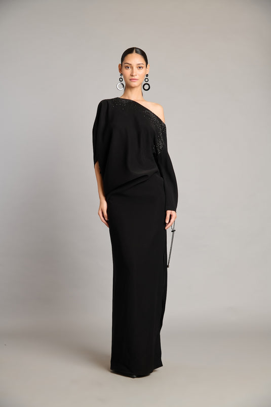 NS crystal asymmetric gown