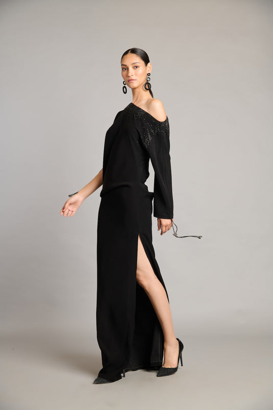 NS crystal asymmetric gown