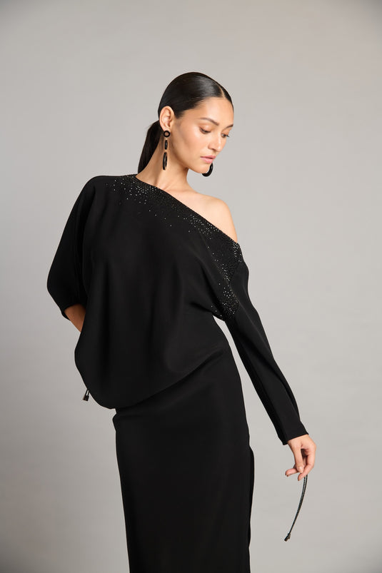 NS crystal asymmetric gown