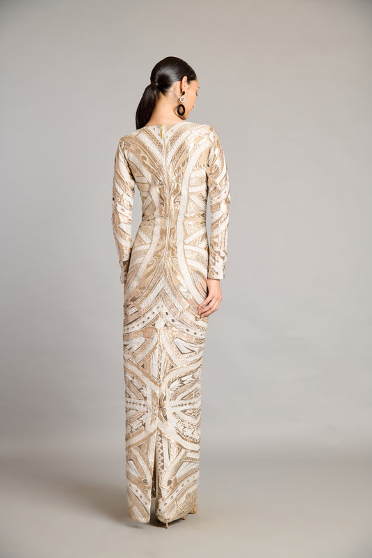 NS ivory gold applique gown