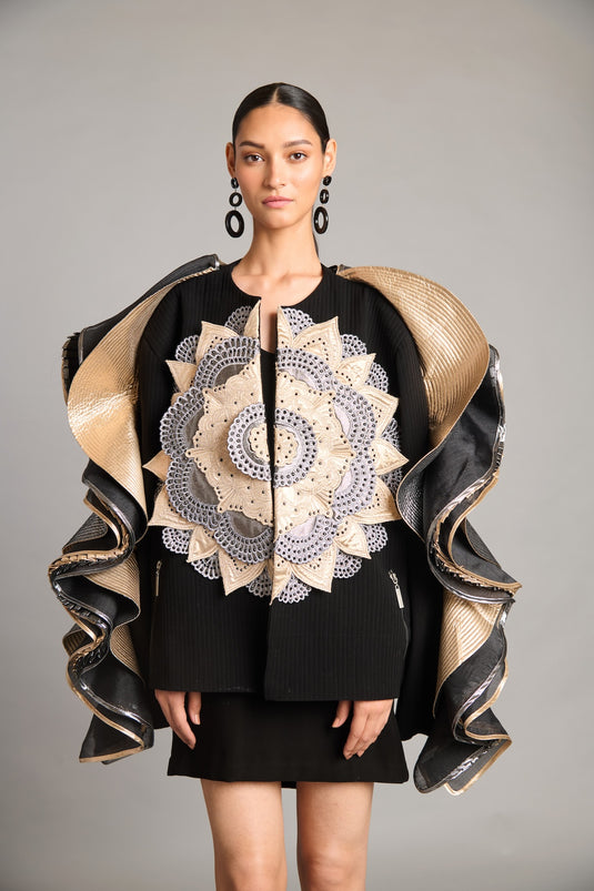NS 3D mandala ruffle jacket