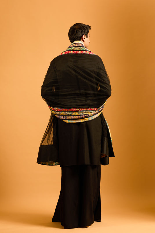 Trifecta strip work brocade dupatta