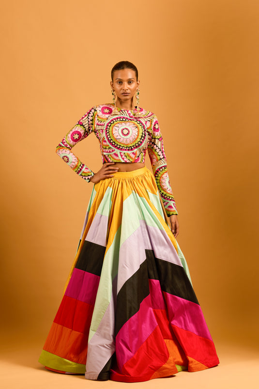 Trifecta multicolor striped skirt