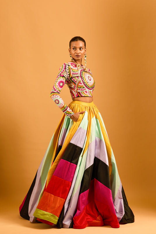 Trifecta multicolor striped skirt