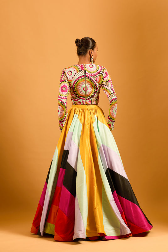 Trifecta multicolor striped skirt