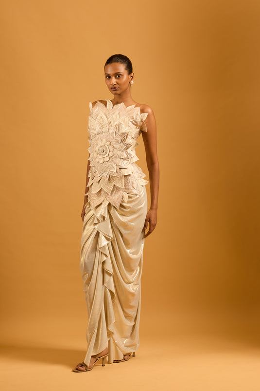 Trifecta ivory flower corset