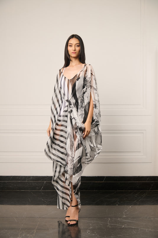 Resort B&W panel bodysuit