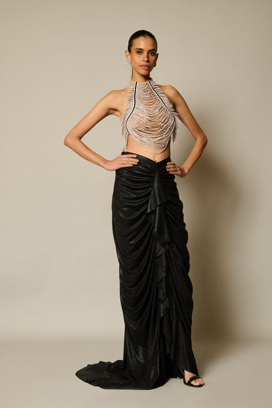 checkmate Liquid drape skirt