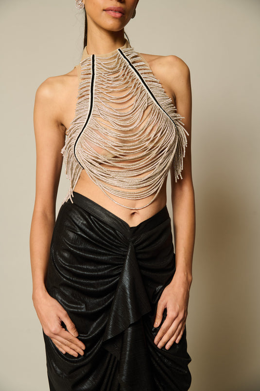 checkmate Liquid drape skirt