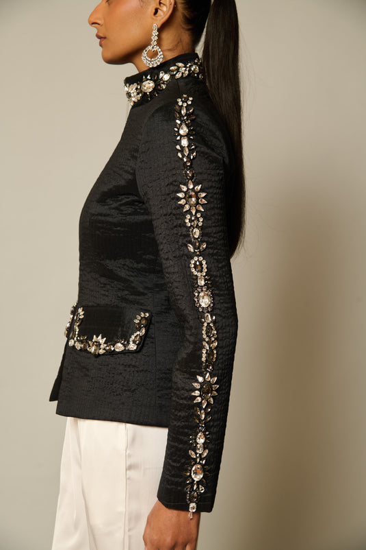 checkmate Quilted embellished jacket