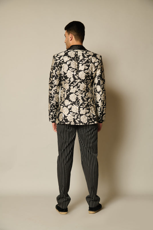 Checkmate Floral-pinstriped suit