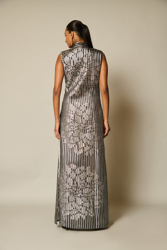 checkmate Gunmetal shadow strip achkan