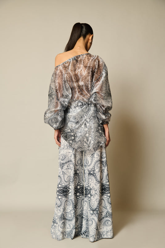 checkmate Digital amoeba flare pants