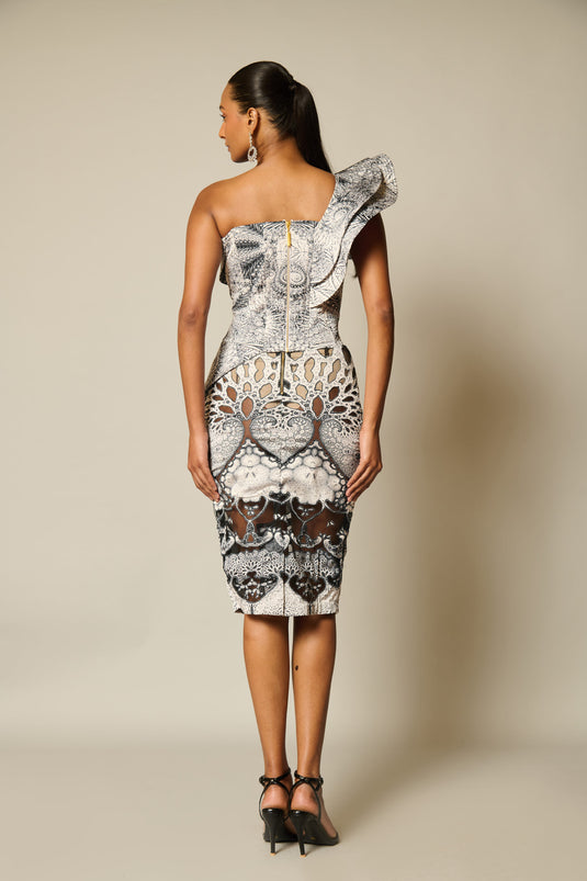 checkmate Digital tree of life pencil skirt