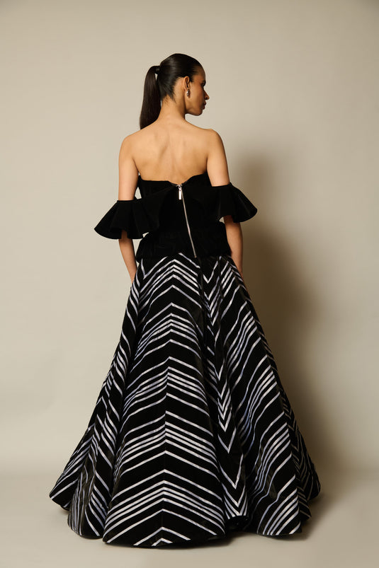 CHECKMATE Velvet tape lehenga