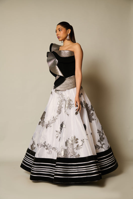 CHECKMATE Black-gunmetal structural corset