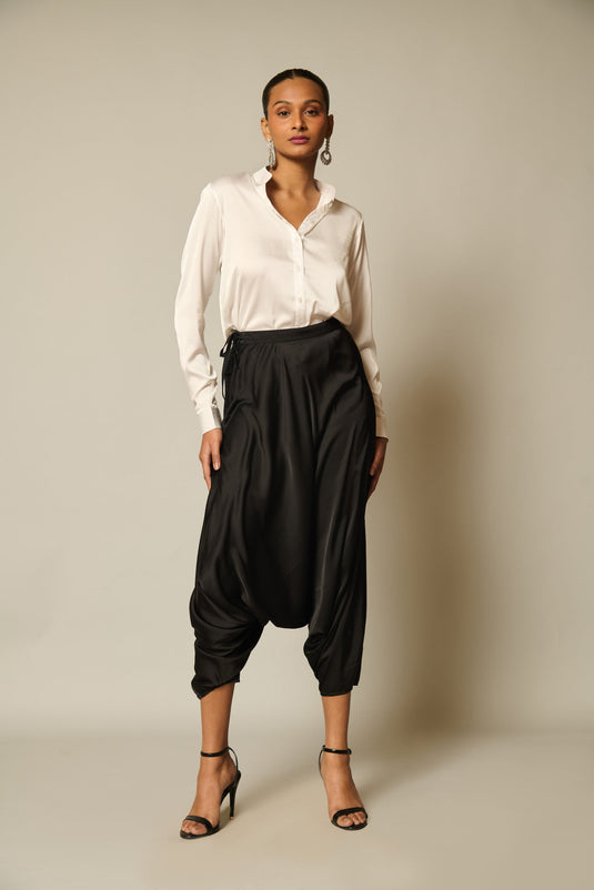Checkmate Black drape pants