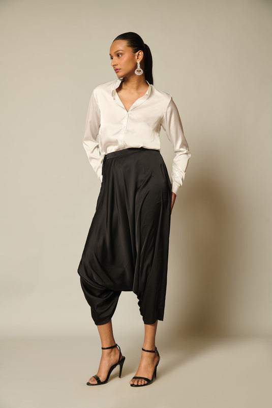Checkmate Black drape pants