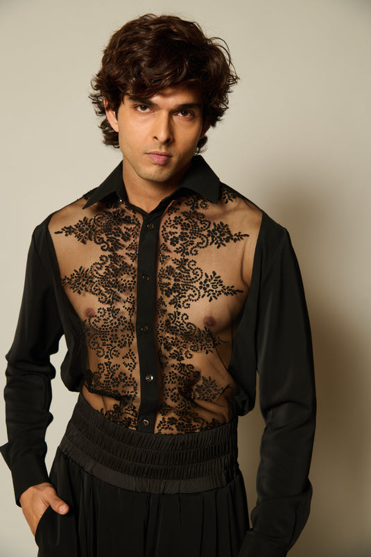 Checkmate Black lace shirt