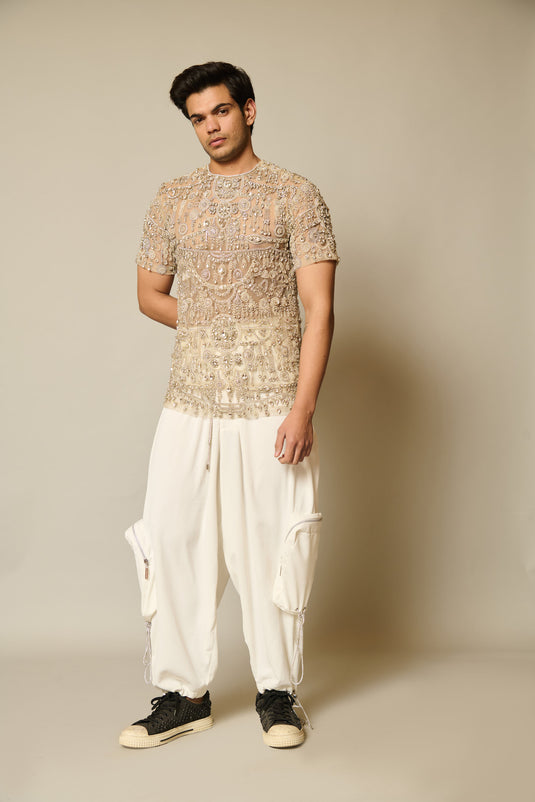 checkmate Ivory oversized pants