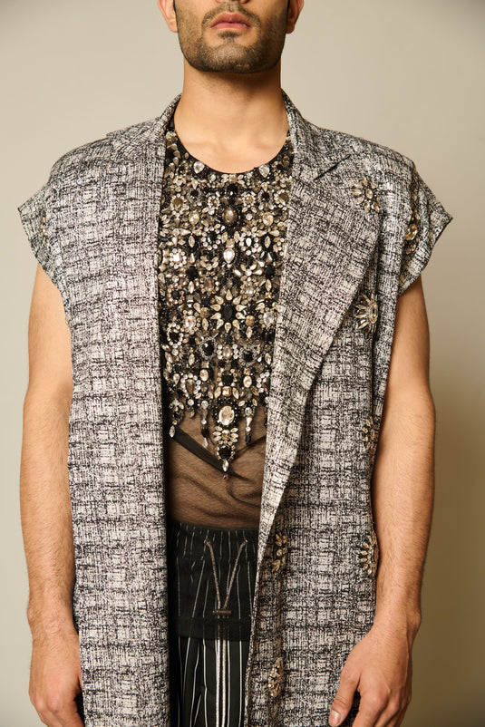 Checkmate Starlight zircon embellished bib top