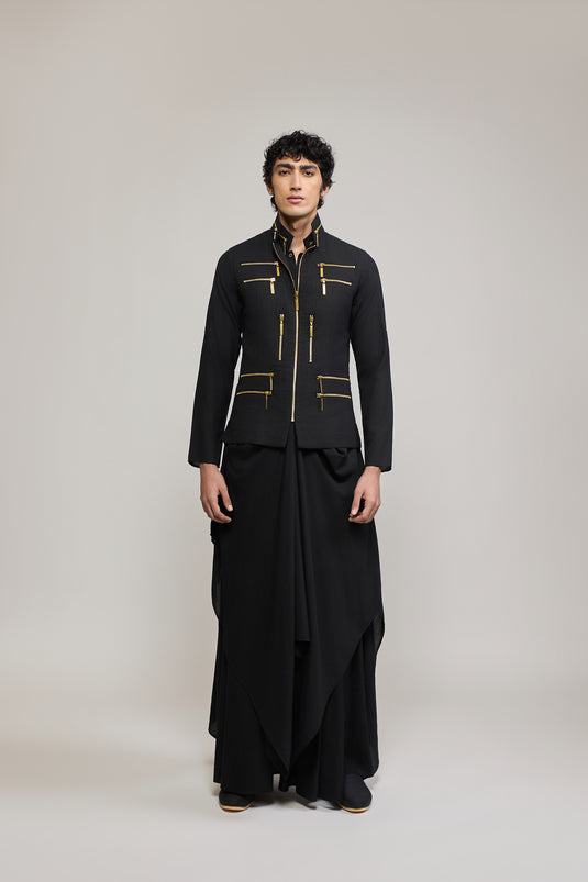 Unapologetic zipper waistcoat kurta