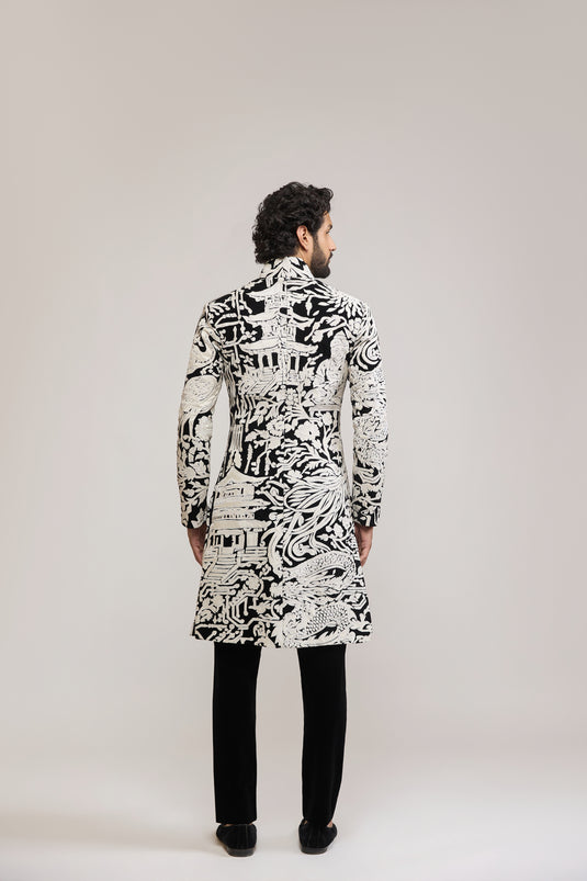 Unapologetic circuit applique sherwani