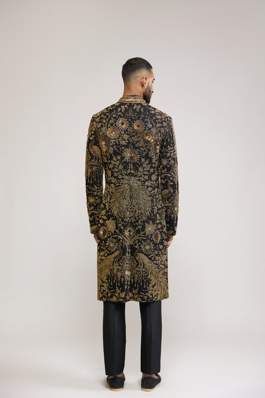 Unapologetic gold circuit beadwork sherwani