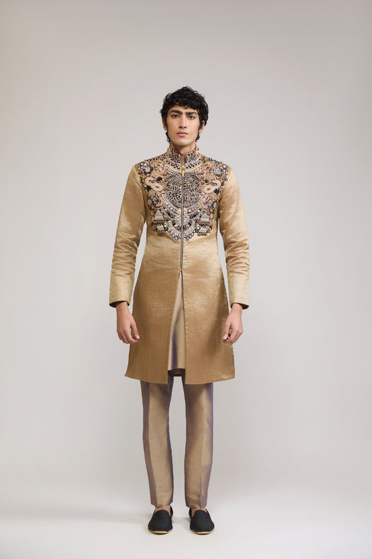 Unapologetic necklace yoke sherwani