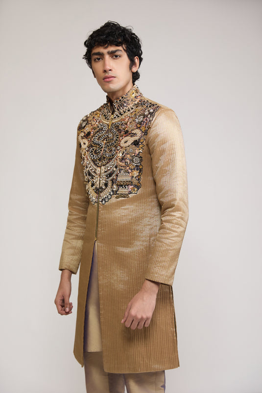 Unapologetic necklace yoke sherwani
