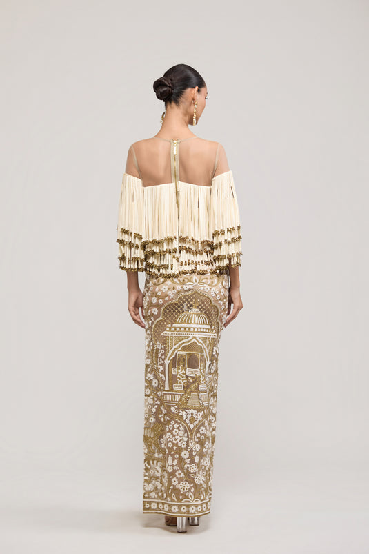 Unapologetic ivory thread work skirt