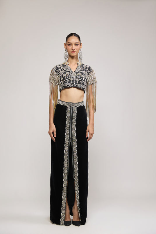 Unapologetic black rhinestone skirt