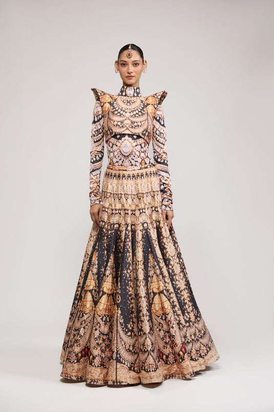 Unapologetic necklace lehenga