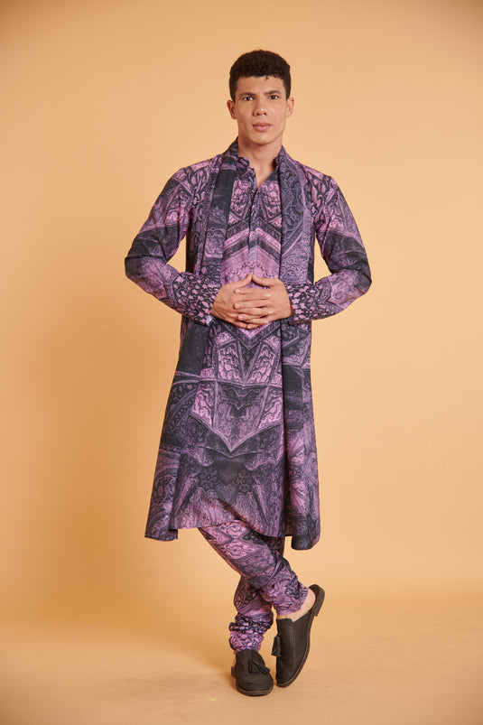 husn Mughal grape traditional casual drape