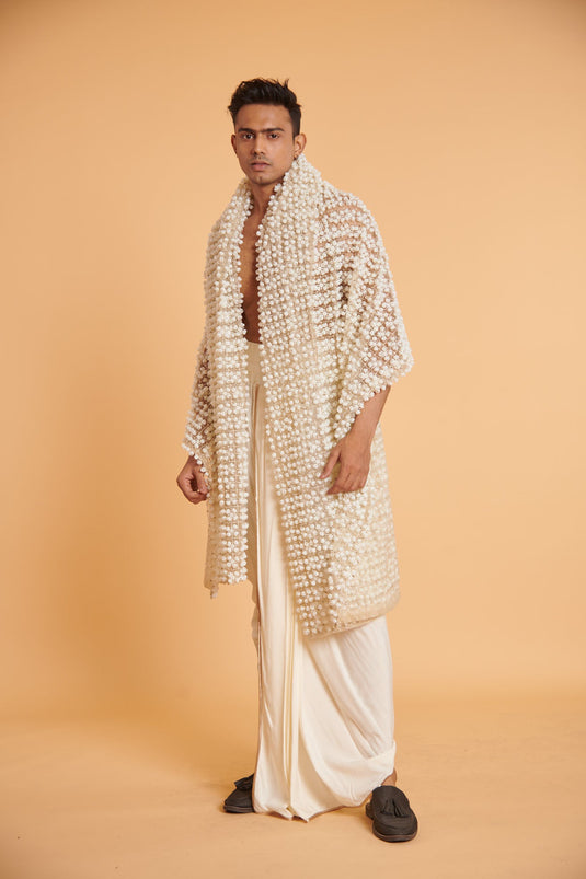 husn Vanilla gilded traditional dhoti