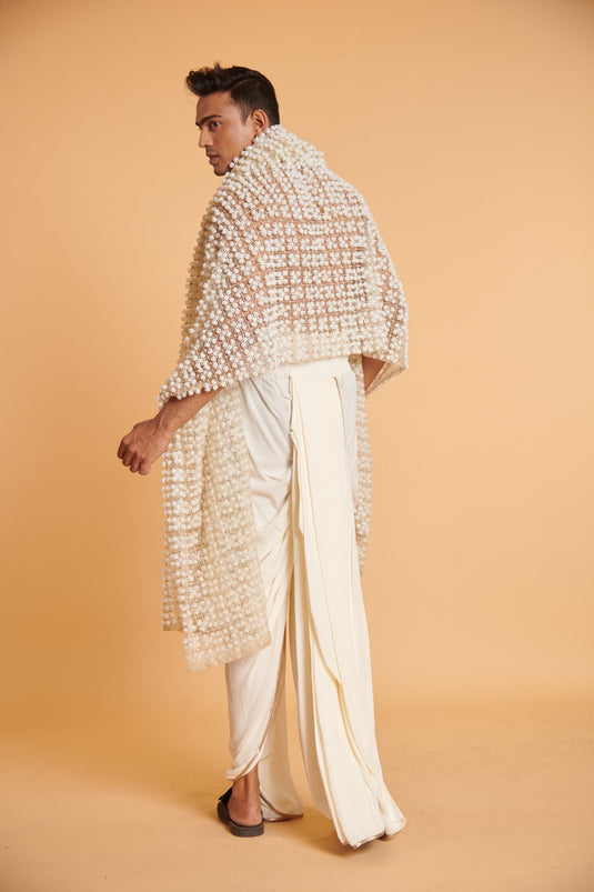 husn Vanilla gilded traditional dhoti