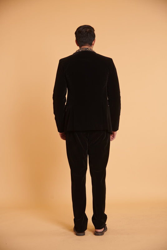 husn Gunmetal glam mesh jumper