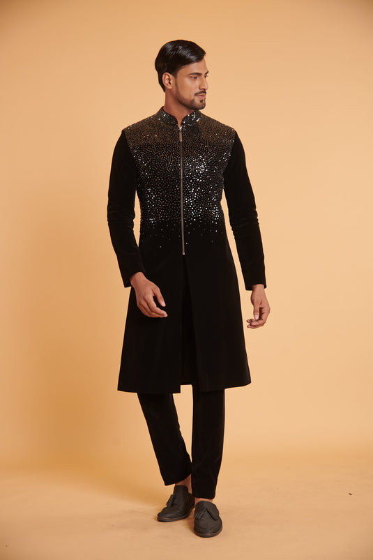 husn Noir ultra luxe gunmetal stud traditional formal