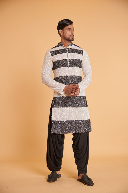 husn Vanilla noir striped bling bling traditional casual