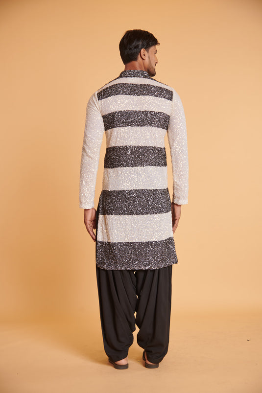 husn Vanilla noir striped bling bling traditional casual