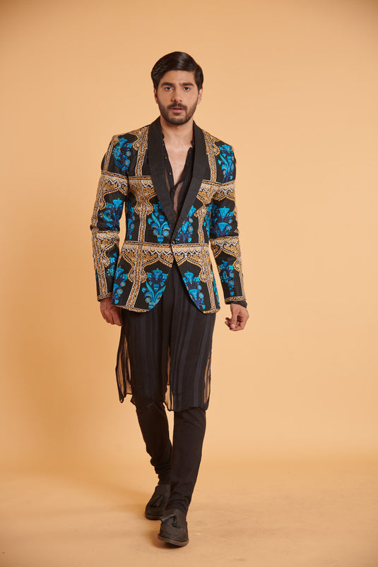 husn Noir cerulean window aari formal