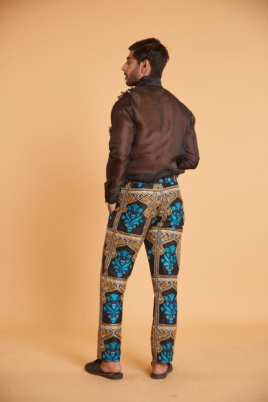 husn Noir gilded pleated casual