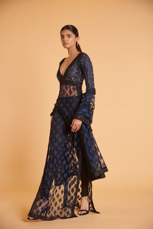 husn Navy noir ultra glam modern casual