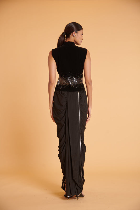 husn Noir ultra luxe gunmetal stud bandi