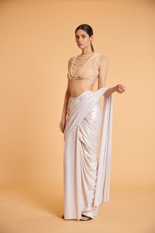 husn Vanilla ocean super stretch modern drape